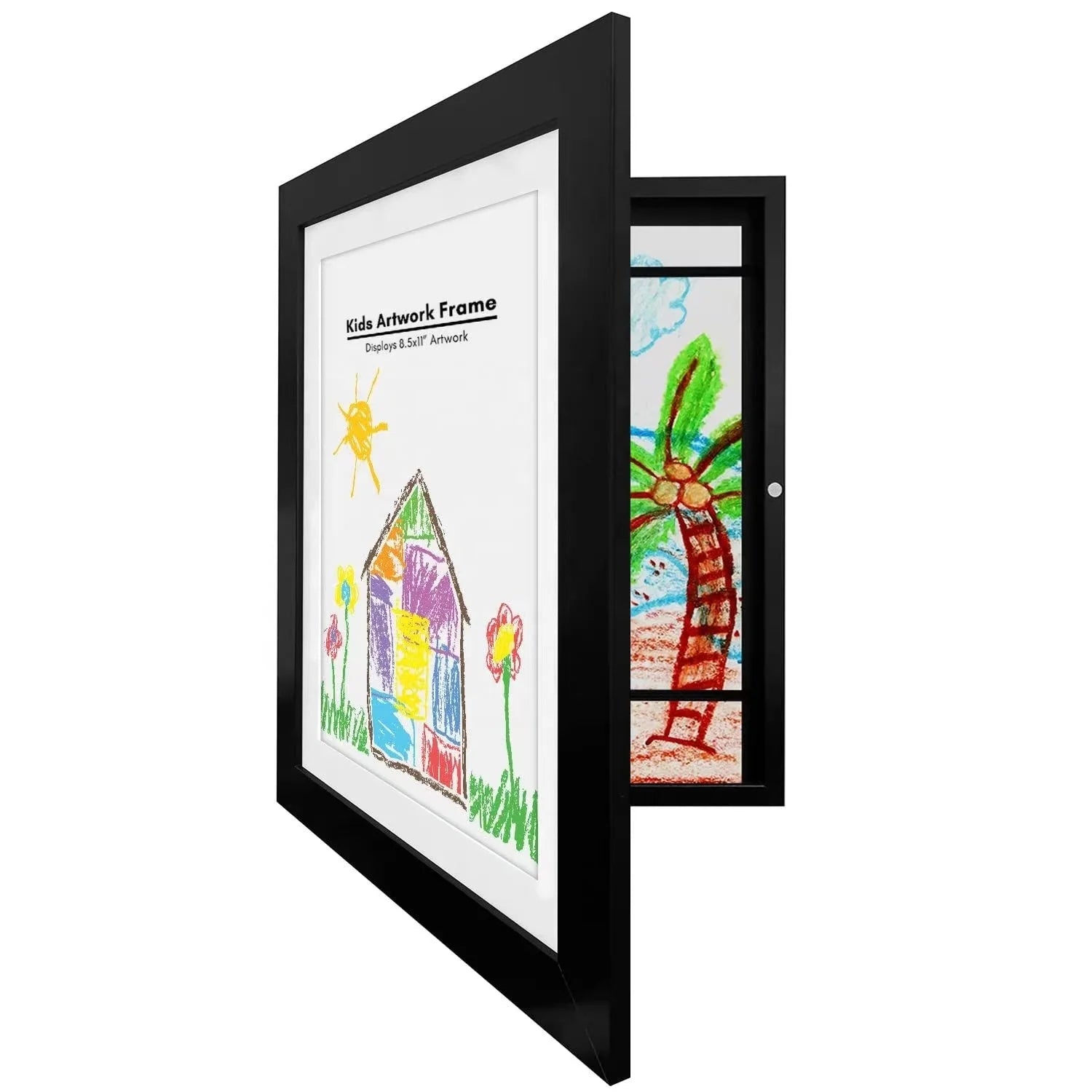 Hot Selling A3 A4 8.5x11 10x12.5 Kids Artwork Frame Changeable With Mat Display Artwork with Shatter Resistant Glass