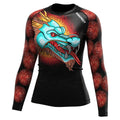Women UPF 50+ Rash Guard Printed Swim Shirts Surf Swimwear BJJ MMA Grappling Jiujitsu Daily Wear Top