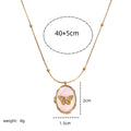 Memory Keepers Butterfly Shell Album Frame Vintage Style Adjustable Gold-plated Long-lasting Color Retention Necklace for Women