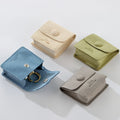 1.2mm Thick Microfiber Bracelet Ring Jewelry Packaging Pouch Custom Printed Snap Button Soft Suede Jewelry Side Layer Pouch Bag