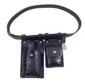 SG0286 Waterproof PU Leather Waist Bag Women Black Fanny Pack