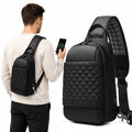 OEM ODM Wholesale Mens Crossbody Shoulder Bag PVC Water-Resistant Sling Chest Bag with USB Charging Anti-Theft Travel Sling Pack MegaBDM