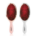 Rose Gold and Silver Metallic Finish Custom Logo ABS Nylon Teeth Boar Bristle Air Cushion Durable Extension Hair Brush