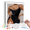 Custom Diy Painting by Numbers for Adults Woman Lady Black Dress Paint by Numbers Hanging Art Crafts Home Decor for Beginners