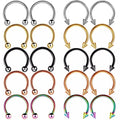 Stainless Steel Nose Rings Circular Barbell Piercing Horseshoe Rings Body Jewelry Ear Cartilage Tragus Septum Ring