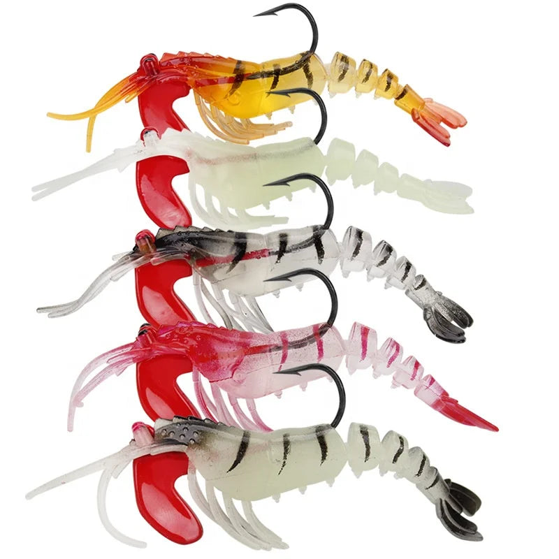 13g Multinode Shrimp Lures Sea Fishing with Luminous Prawns Soft Bait Perch Sea Bass Shrimp Bait