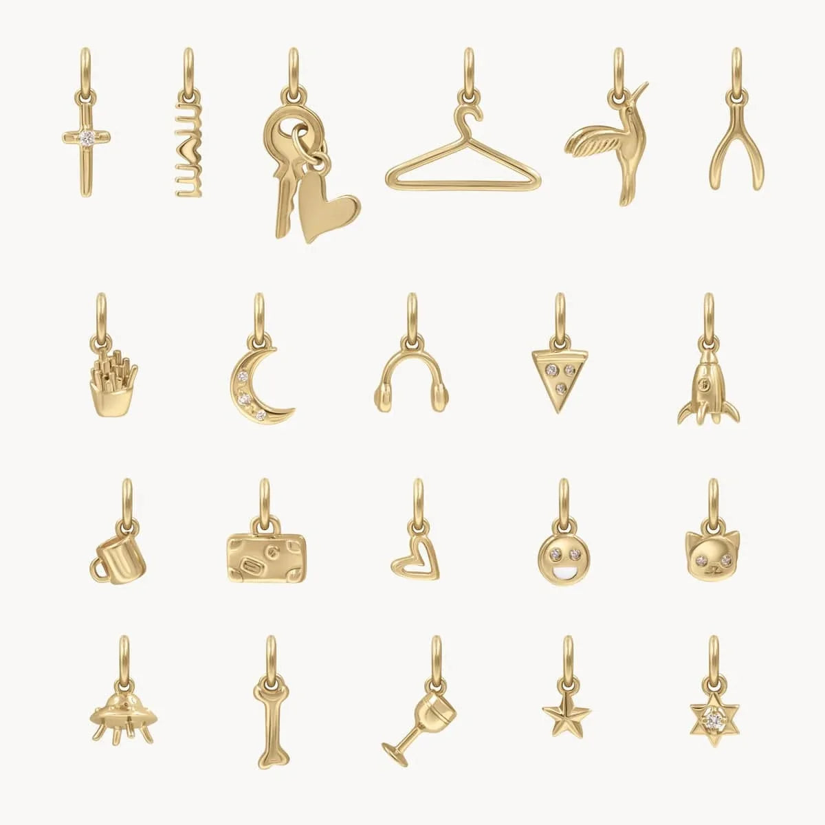 Fashion Gold Plated Cocktail Star Mama Moon Bone Cat Pendant Charms  DIY Cross Charms for Jewelry Making Accessories