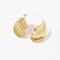 Butterfly Closure Exclusive Double Tear Drop Earrings Unique 18k Gold Plated Fashion Stainless Steel Jewelry