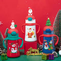 Christmas 316 Stainless Steel Bottle Cute Cartoon Portable Water Cup Children's Thermos with Spring Lid Straw