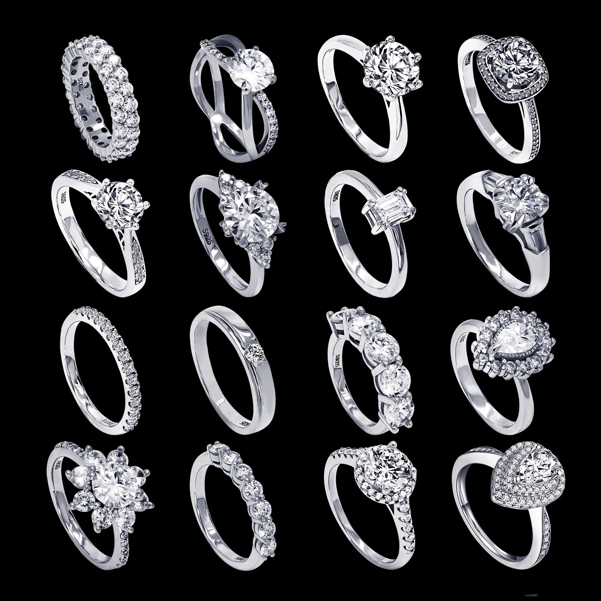 Xingyue Jewelry Women Gemstone Finger 18K Gold Plated S925 Sterling Silver Engagement Wedding Diamond Mossanite Moissanite Rings