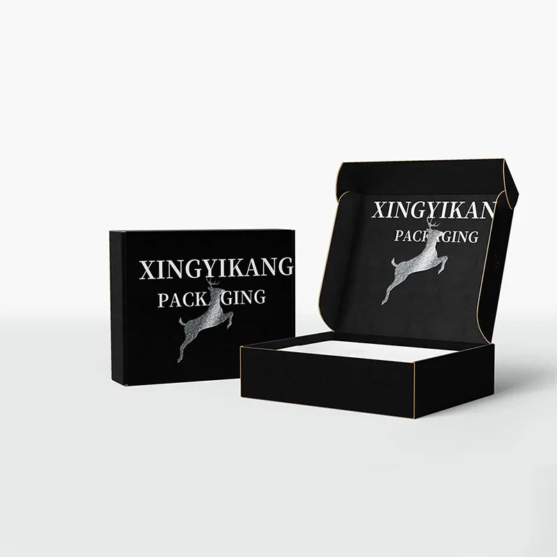 Customized logo Printing Perfume Paper Packaging Box Black Shipping Corrugated Cardboard Mailer Box for Emballage Carton