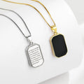Wholesale Women Luxury Gold Plated Jewelry 925 Sterling Silver Box Chain Square Black Pendant Necklace for Men