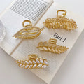 INS Hair Clip Leaf Shaped Hair Grip Temperament-based Alloy Grip Meet Claws Fork Clip Jepitan Rambut