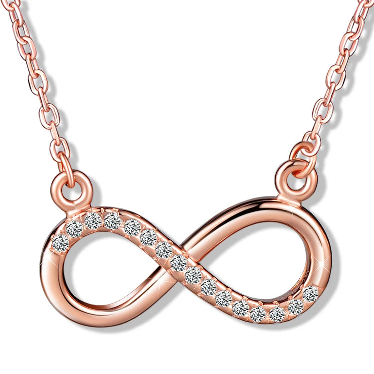 Minimalist Jewellery 925 Sterling Silver Infinity Necklaces Women