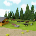 AN8723 36pcs Model Trains HO Scale 1:87 Farm Animals Brown Black Cows Cattle Shepherd