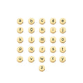 Polished Gold -Plated Flat Round Stainless Steel Initial Alphabet Charm Beads for DIY Personalized Jewelry Accessories