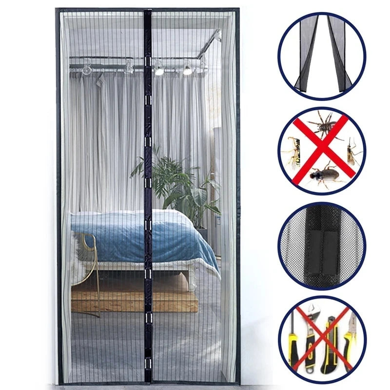 XinLan High Quality Custom Size Fiber Glass Polyester Anti Fly Insect Screen Mesh Strong Magnetic Mosquito Net