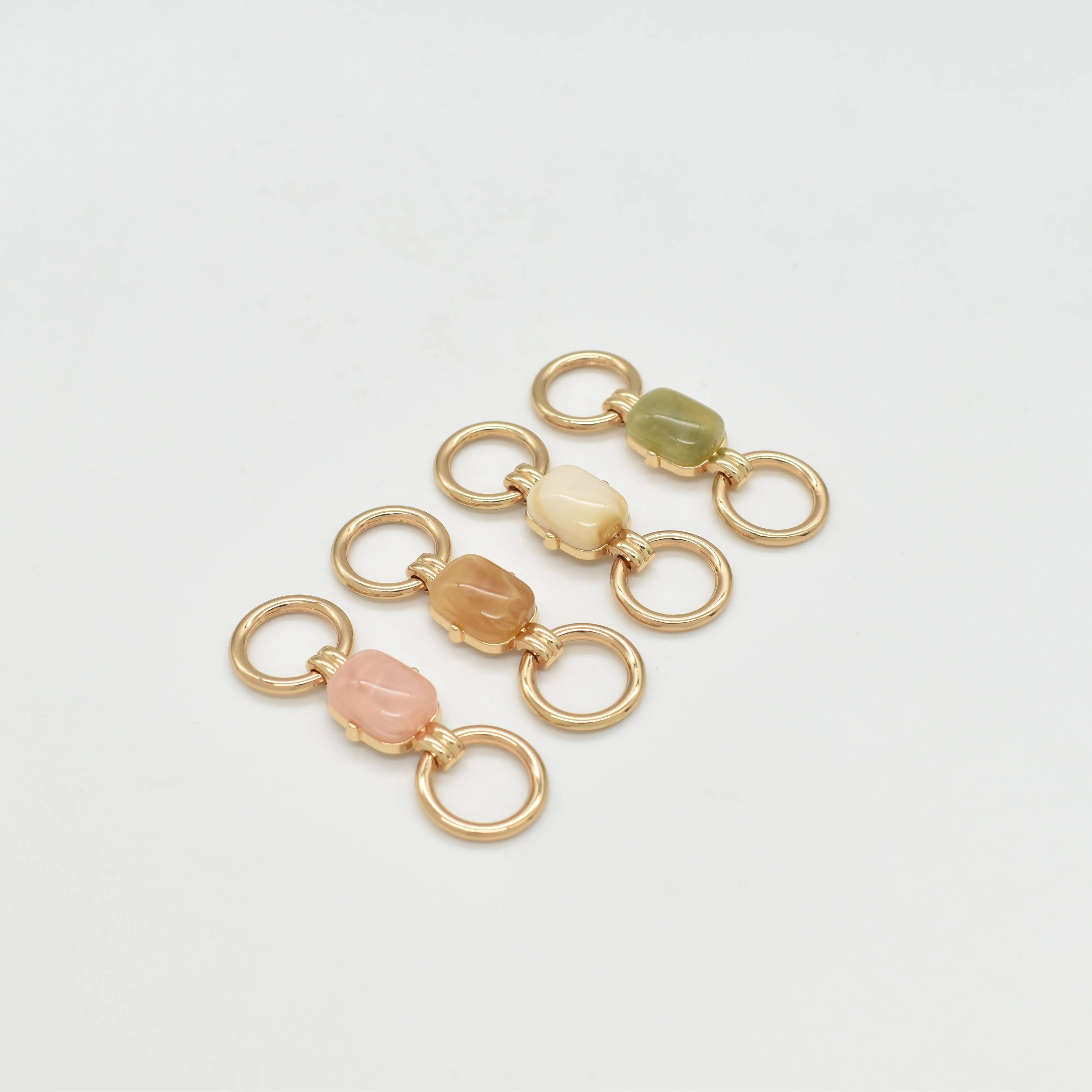 Stone Bead Metal Shoulder Bikini Swimwear Ring Decorative Rhinestone Connectors Hardware For Swimwear Accessories