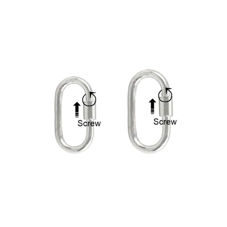 925 Silver Rectangle Twist Charms Lock Carabiner Screw Clasp for Jewelry Chain Bracelet Necklace Making Findings & Component