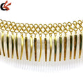 Gold Metal Tassel Chain Trimming for Garments Shoes Bags Decoration-Alloy Metal Fringe Trim for Belly Dance Carnival Costume