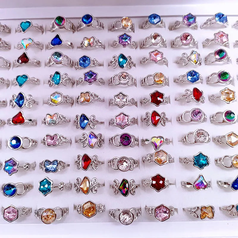 Fashion Cheap Mixed Women Finger Zircon Ring for Girlfriend Lover Rings Simple Gold Color Women's Wedding Banquet