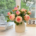 Factory Wholesale Single Stem Artificial Burn Edge Silk Rose Flower For Home Wedding Party Decor Valentine's Day