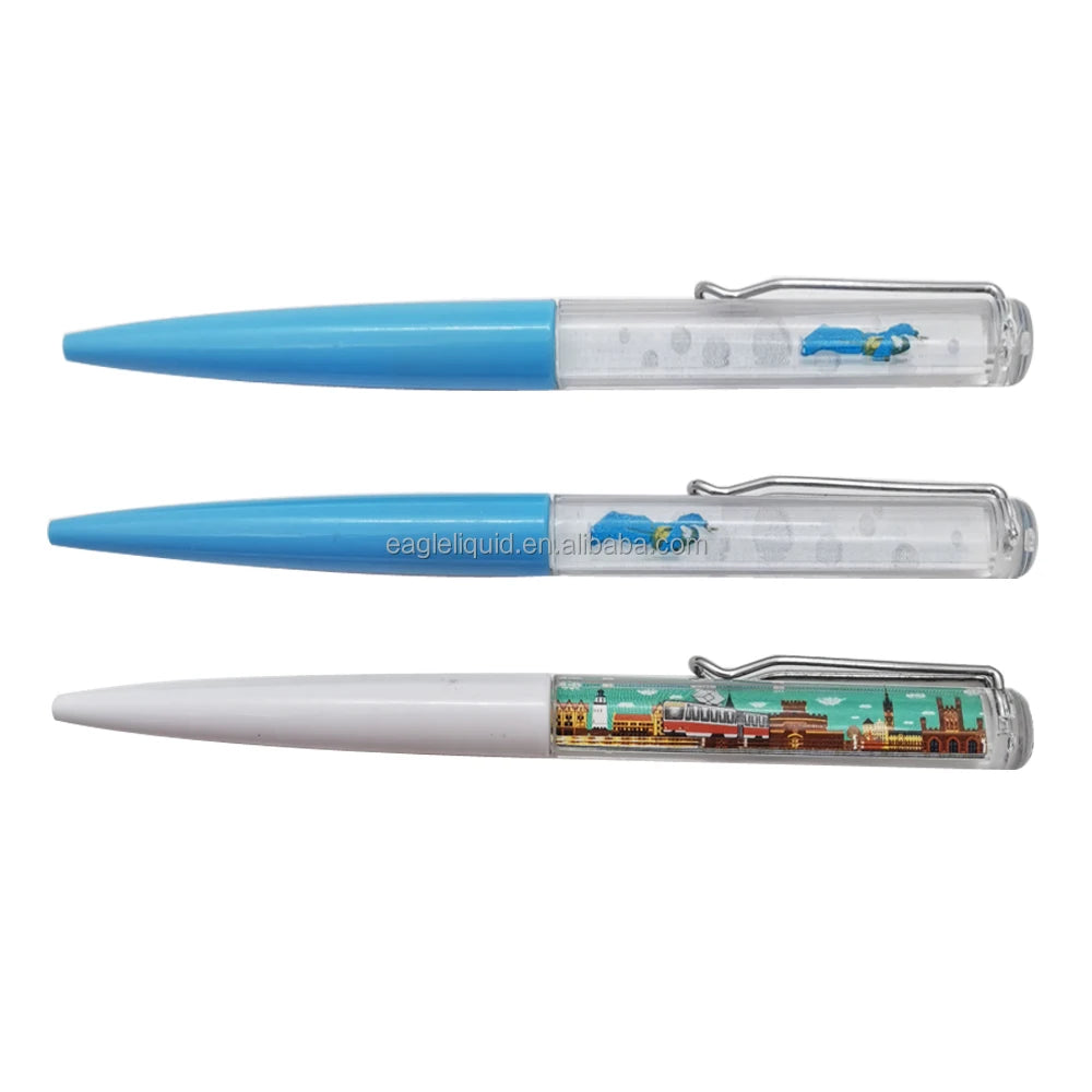 Double Sided Liquid Ball Pen with Customized Design Novelty Floating Ball Pen Custom Liquid Floater Pen