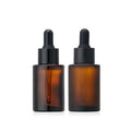 Wholesale Essence Cosmetic Packaging 1oz 30ml Matte Frosted Amber Flat Essential Oil Glass Dropper Bottle