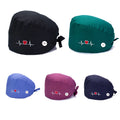 Tooth Printing Pet Grooming Work Hats Lab Dustproof  Elastic Scrubs With Sweat-Absorbent Skullies Beanie Dentist Hat