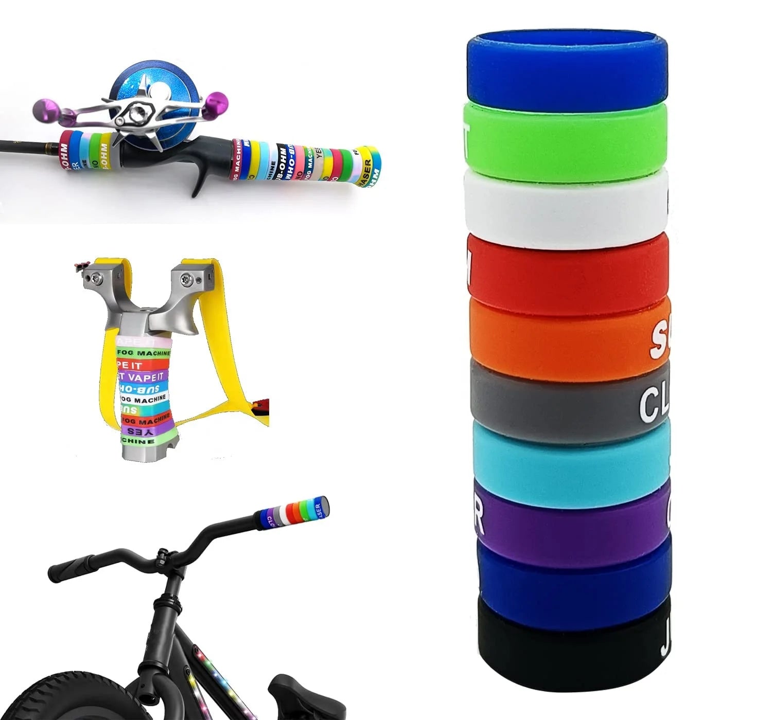 Silicone Handle Band Anti Slip Rubber RingRacket Handle Grip Fix Ringfor Slingshot Fishing Rod Bicycle Grip Cool Decoration
