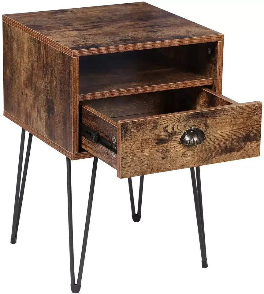 Bedside Cabinet Modern Plastic Extendable Small Bedroom Night Stand with Single Drawer