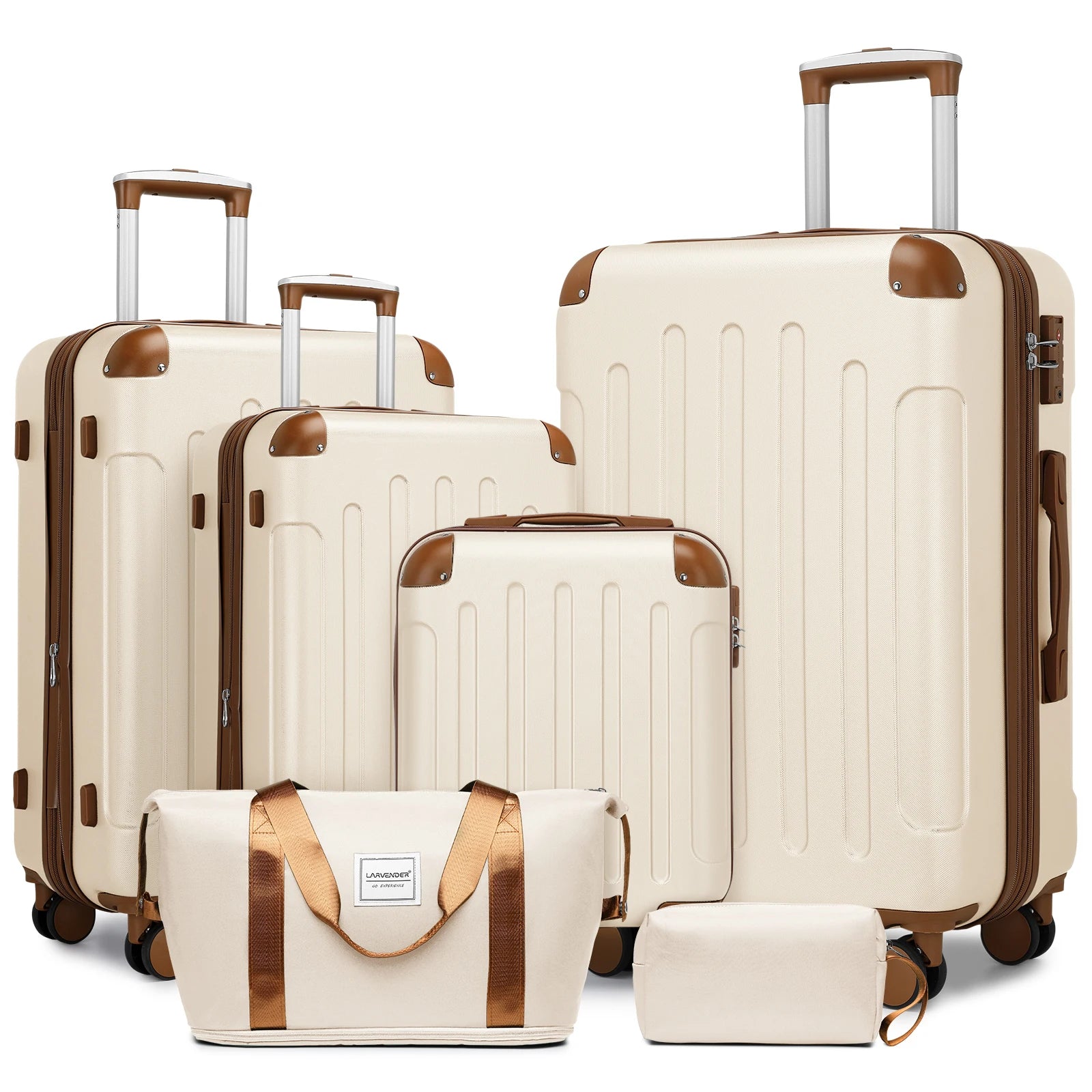 Unisex 6-Piece ABS Spinner Luggage Set Custom New Design Vintage 20/24/28 Inch Carry-On Boarding Travel Trolley Suitcase 360