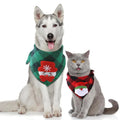 Plaid Christmas Pet Bandanas Santa Claus Reindeer Snowman Tree Pattern Design Handkerchief Cotton Washable Cat Dog Bandana Scarf