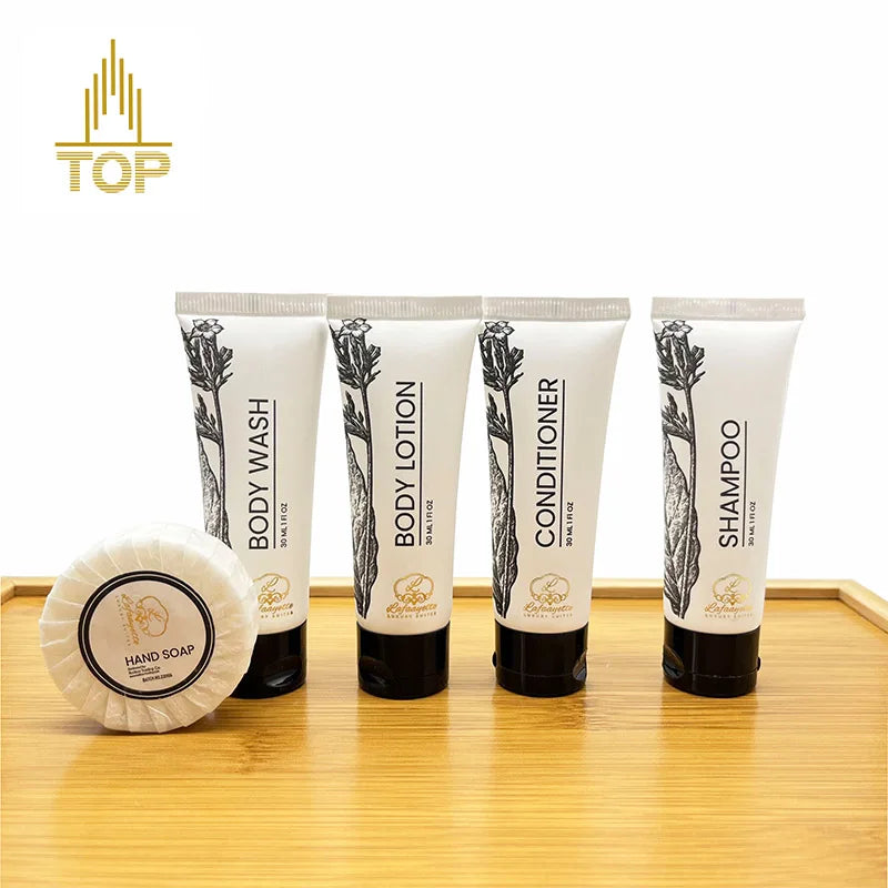 OEM 5 Star Supplies Tube Packing Shampoo Hotel Amenities Toiletries Set Customized Shower Gel Disposable