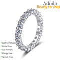 Wholesale 925 Silver Pt950 Platinum Plated Eternity Rings Fine Full Insert 2.2CT VVS1 GRA Moissanite Row Jewelry for Couple Gift