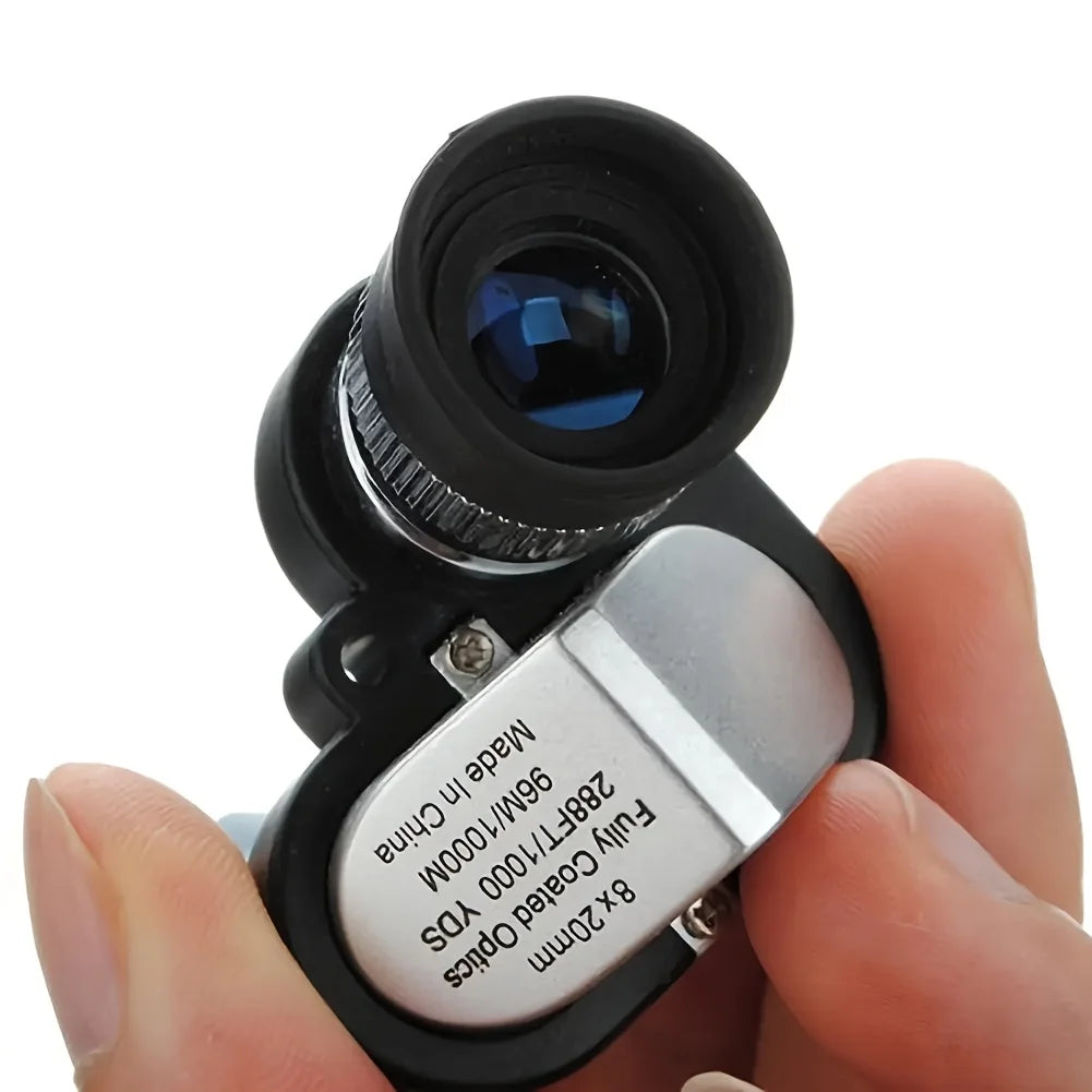 8x20 Compact Monocular Waterproof High-Powered Monocular for Outdoor Enthusiasts Hunting Camping Hiking Nature Exploration