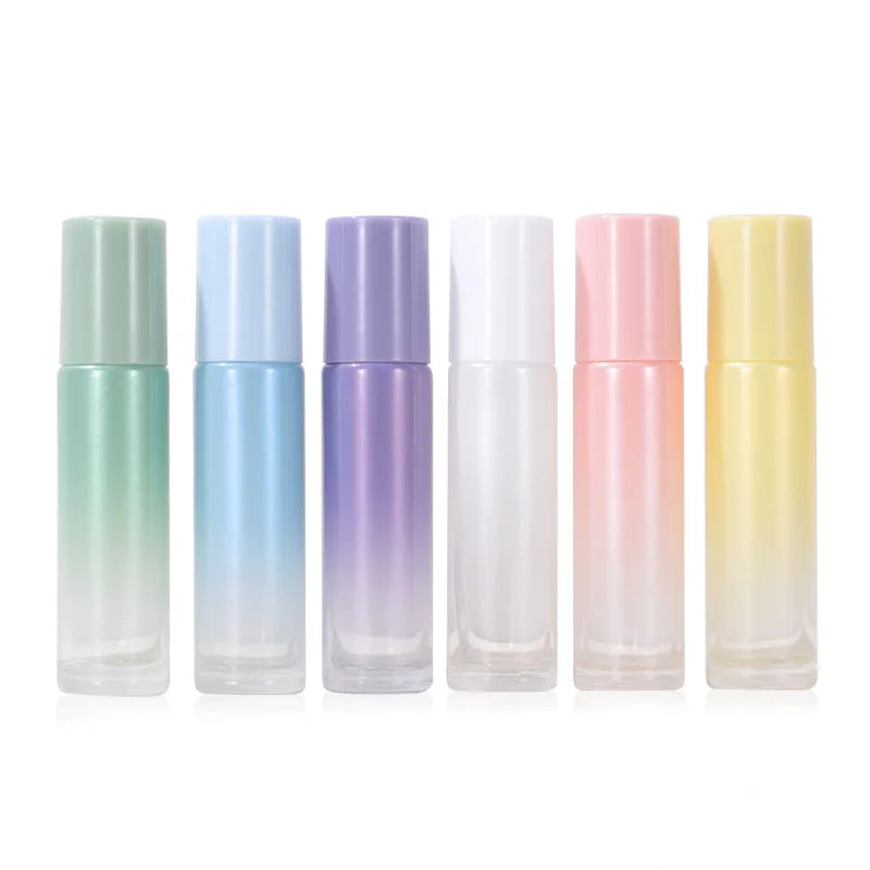 10ml & 5ml Roller Bottles for Essential Oils & Perfumes Pearlescent Gradient Color for Mascara & Skin Care Cream