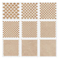 9 Pieces Scale Stencil Reusable Face Makeup Stencils Fish Scale Templates