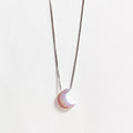 1 Piece Factory Price Sterling Silver Crescent Moon Pendant Necklace White Gold Plated Fire Opal Wedding Gift