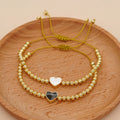 Factory Price Copper Bead Alloy Drip Oil Bracelet Jewelry Multi-color Handmade Heart Bracelet for Couple