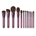 Custom Logo Christmas 12pcs Makeup Brush Set Good Quality Soft Synthetic Hair Concealer Blush Fan Brushes Wood Handle for Face