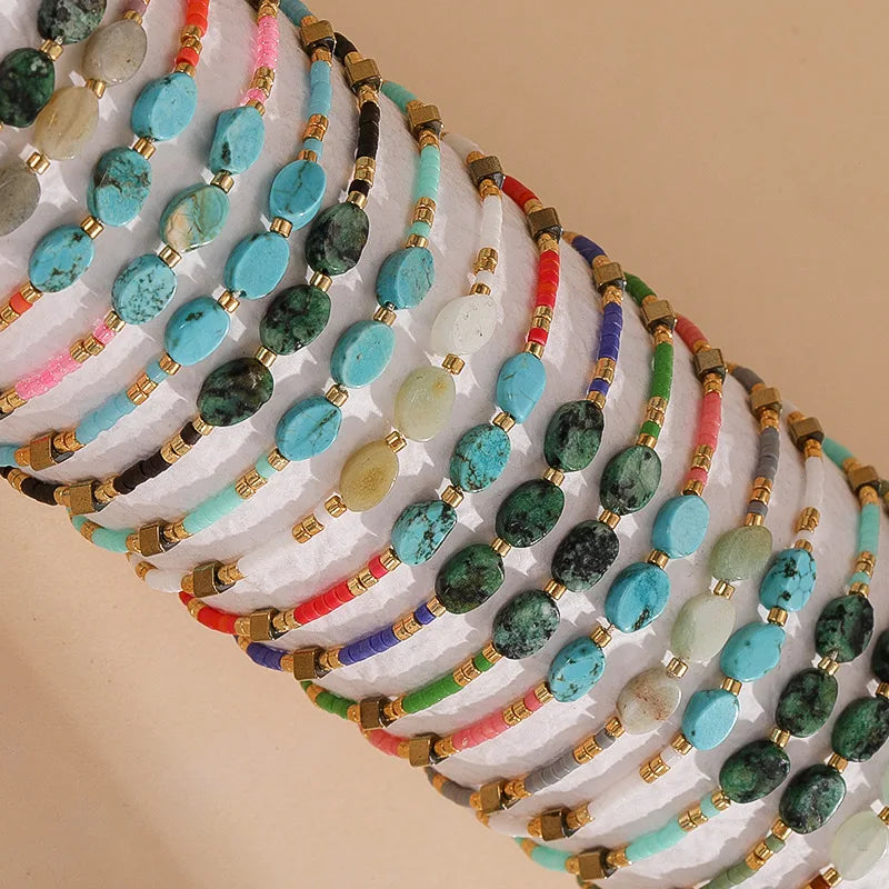 New Woven Bracelet Imported MiyukiI Delica Beads Loose Beads Agate Stone Bracelet Women