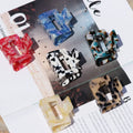 2 Inch Medium Tortoise Shell Barrettes Hair Grip Jaw Celluloid Acetate Leopard Print Hair Claw Clips for Women Thin Thick Hair