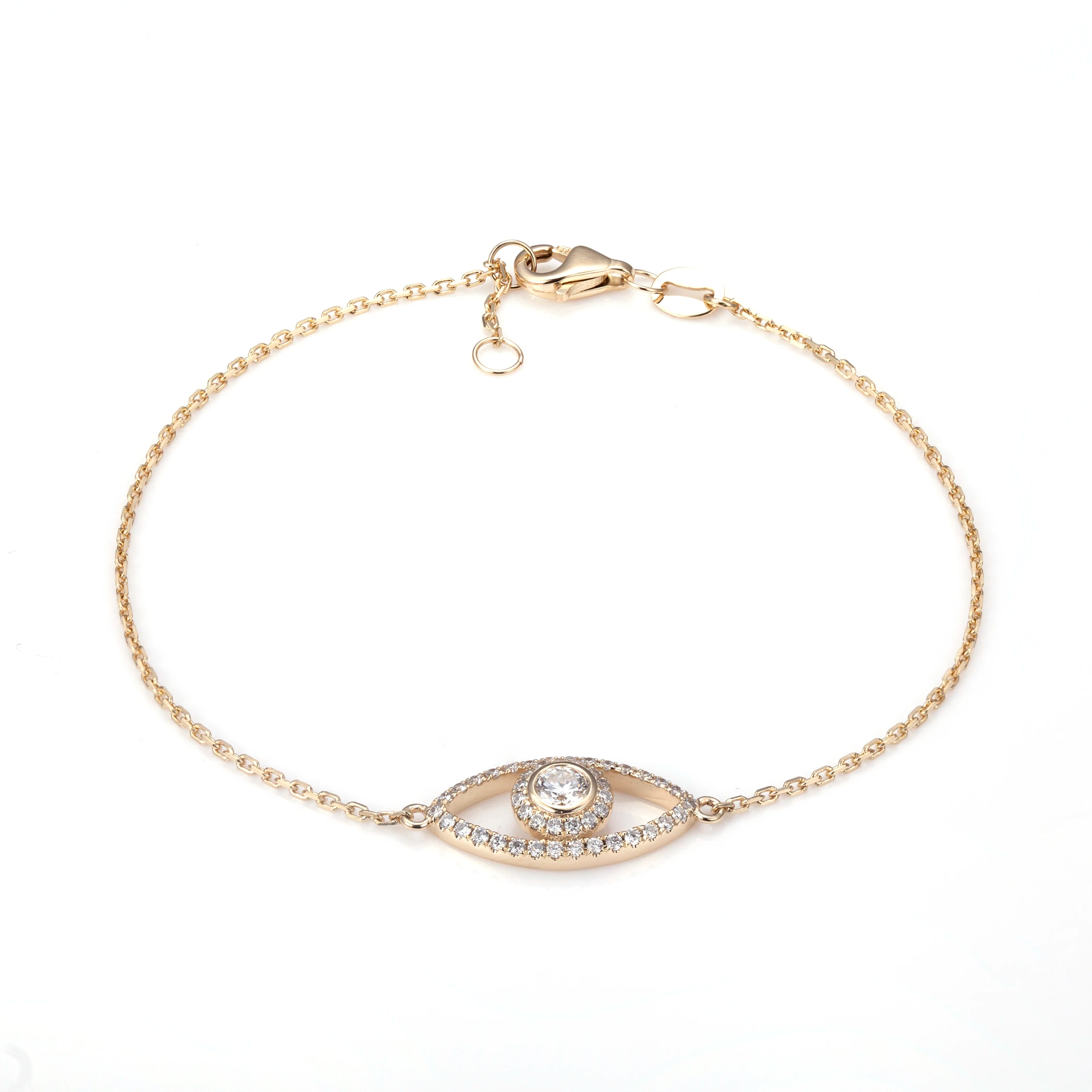 Customized Jewelry MSB-563 18k Yellow Gold Lab Grown Diamond Bracelet for Gift