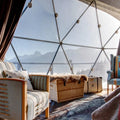 3V Winter Glamping Geodesic Dome Tents With Stove Pipe