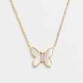 Joolim Jewelry 18K Gold Plated Dainty Zirconia Shell Butterfly Pendant Choker Necklace Stainless Steel Jewelry Wholesale