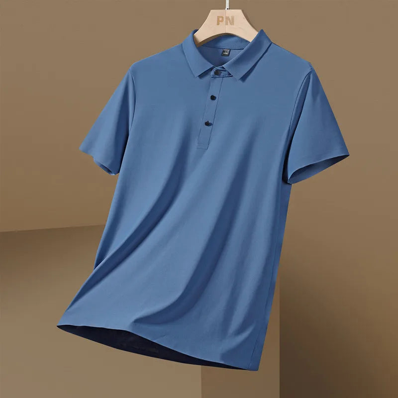 2026 Seamless Summer Men's Short Sleeve T-shirt Lapel T-shirt POLO Shirt