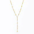 Fenny 18K PVD Plated Waterproof Fashion Dainty Basic Beads Y-shaped Sweater Chain Necklace for Women Stainless Steel Wholesale MegaBDM