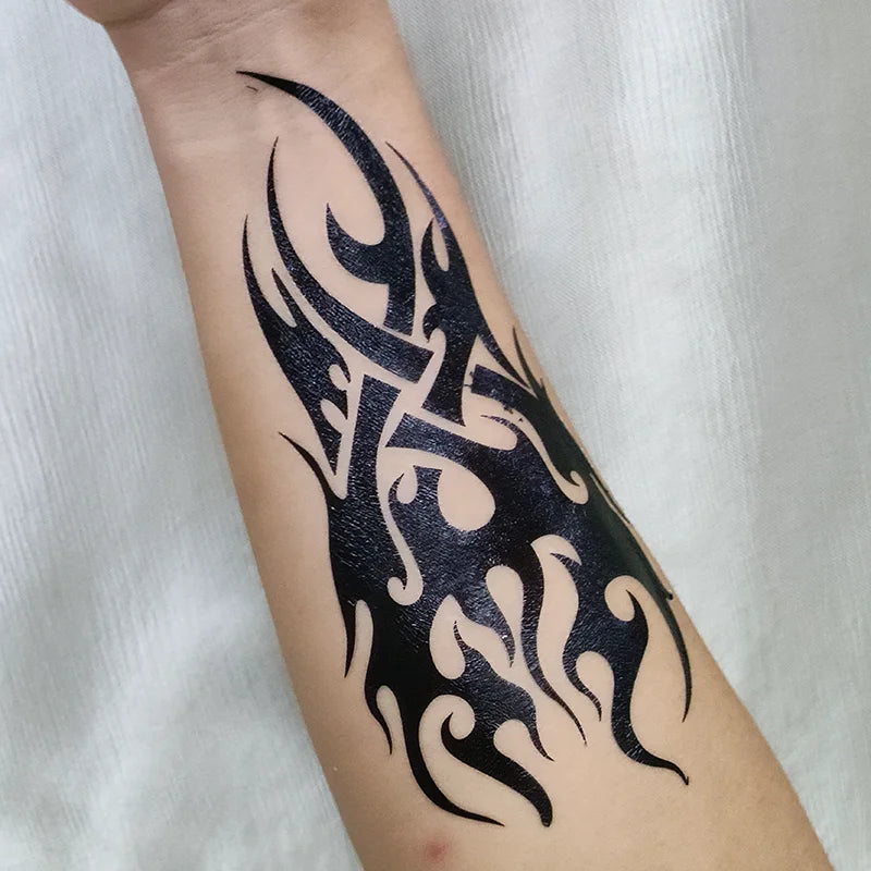 Custom Black Temporary Arm Tattoo Stickers Waterproof and Long-Lasting