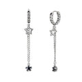 Factory Directly Wholesale 925 Sterling Silver Simple Fashion Retro Star Silver Hoop Earrings for Women Jewelry